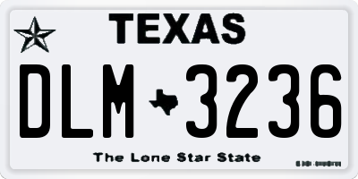 TX license plate DLM3236
