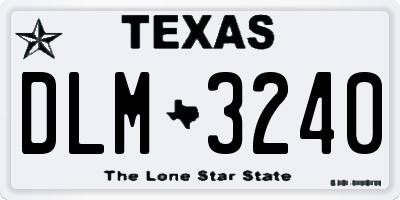 TX license plate DLM3240