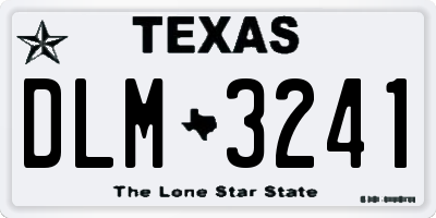 TX license plate DLM3241