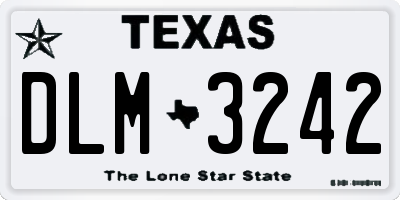 TX license plate DLM3242