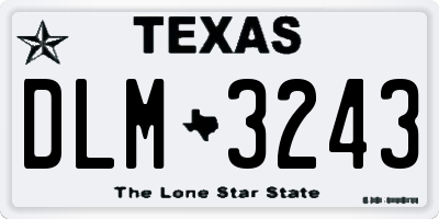 TX license plate DLM3243
