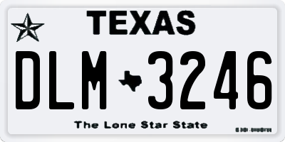 TX license plate DLM3246