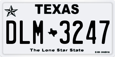 TX license plate DLM3247