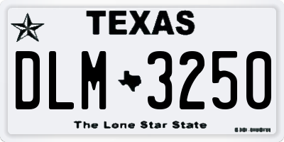 TX license plate DLM3250