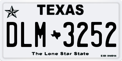TX license plate DLM3252