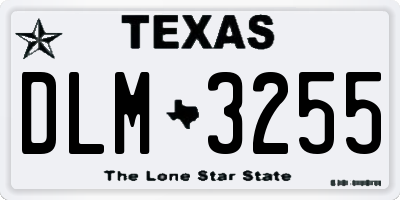 TX license plate DLM3255