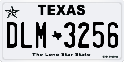 TX license plate DLM3256
