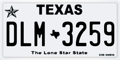 TX license plate DLM3259