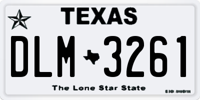 TX license plate DLM3261
