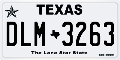 TX license plate DLM3263
