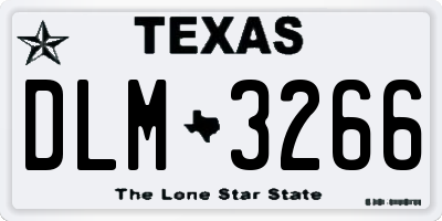 TX license plate DLM3266