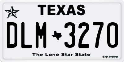 TX license plate DLM3270
