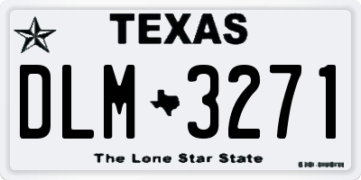 TX license plate DLM3271