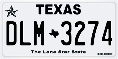 TX license plate DLM3274