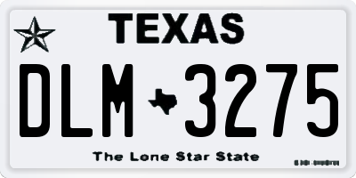 TX license plate DLM3275