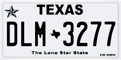 TX license plate DLM3277