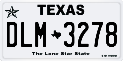 TX license plate DLM3278