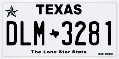 TX license plate DLM3281