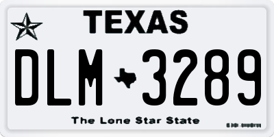 TX license plate DLM3289