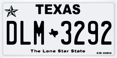 TX license plate DLM3292