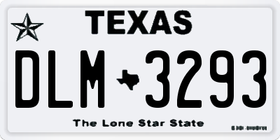TX license plate DLM3293