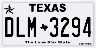 TX license plate DLM3294
