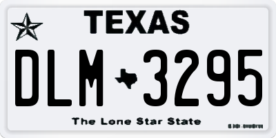 TX license plate DLM3295