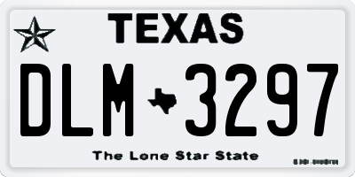 TX license plate DLM3297