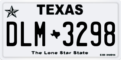 TX license plate DLM3298