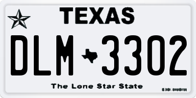 TX license plate DLM3302
