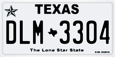 TX license plate DLM3304
