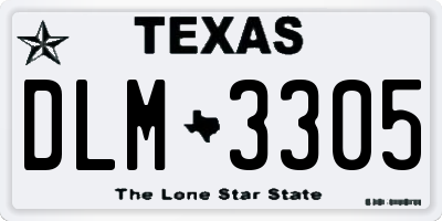 TX license plate DLM3305