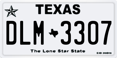 TX license plate DLM3307