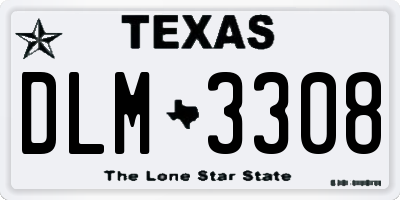 TX license plate DLM3308