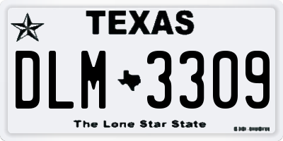 TX license plate DLM3309