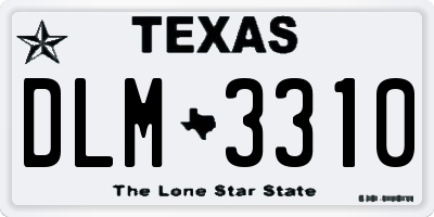 TX license plate DLM3310