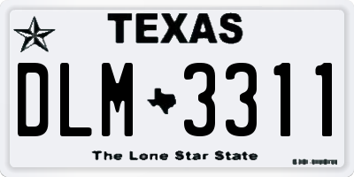 TX license plate DLM3311