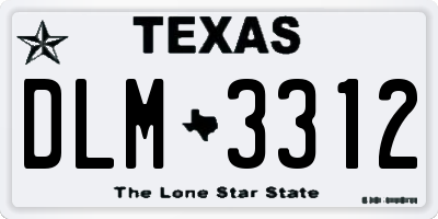 TX license plate DLM3312