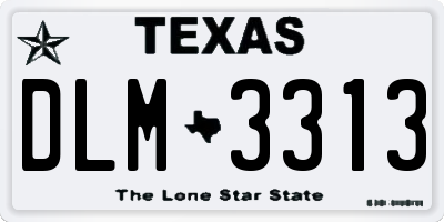 TX license plate DLM3313