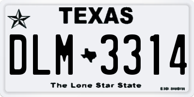TX license plate DLM3314