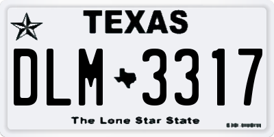 TX license plate DLM3317