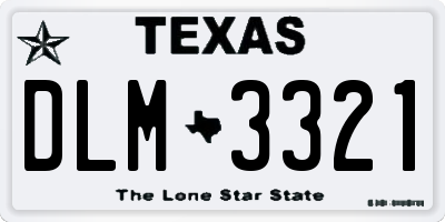 TX license plate DLM3321