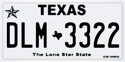 TX license plate DLM3322