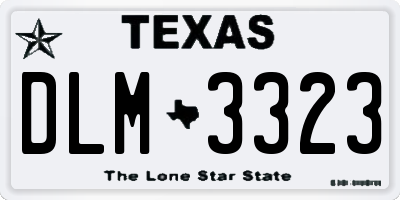 TX license plate DLM3323