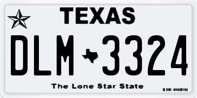 TX license plate DLM3324