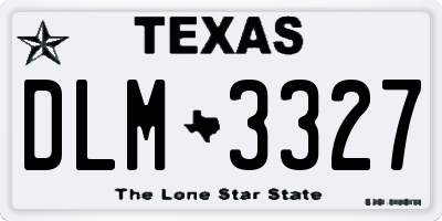 TX license plate DLM3327
