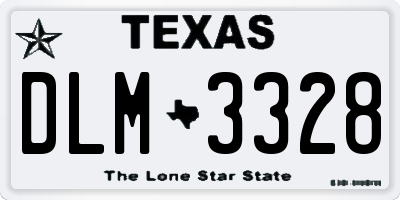 TX license plate DLM3328