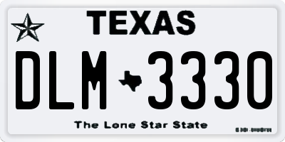 TX license plate DLM3330