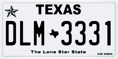 TX license plate DLM3331