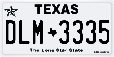 TX license plate DLM3335
